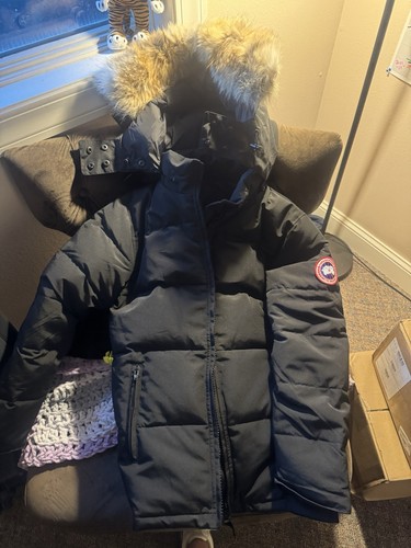 Black fur trimmed down puffer - down,