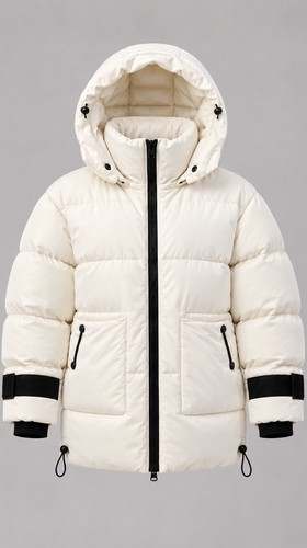 Women white hooded down - white,