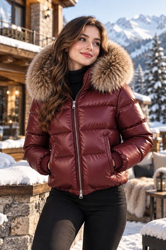 Women burgundy puffer - burgundy,