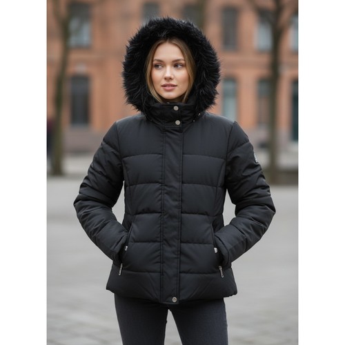 Black faux fur - black,
