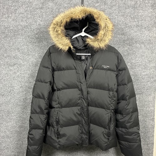 Calvin klein black faux fur - black,