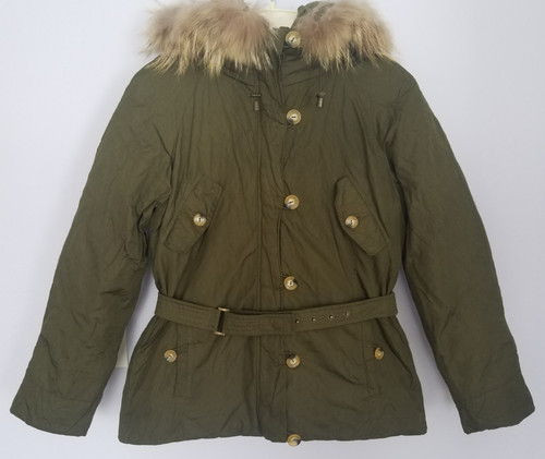 Dkny down fill hooded fur - down, trim