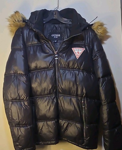 Guess womens black puffer - guess,