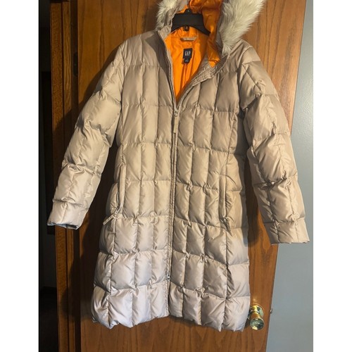Gap long puffer jacket beige - puffer,