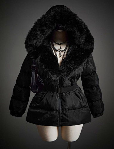 Women black hooded - women’s, faux