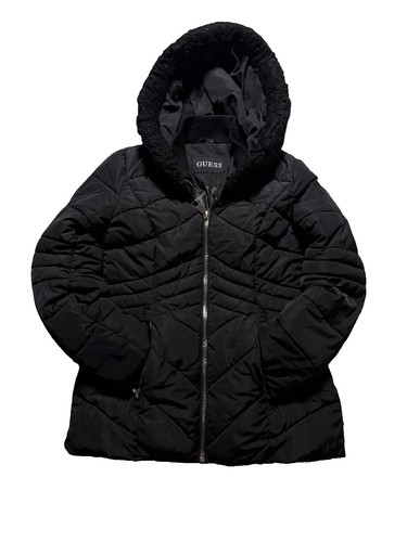 Guess black puffer jacket with - guess,