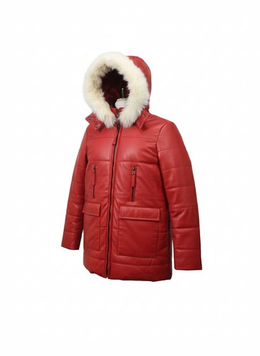 Women genuine leather - leather, puffer