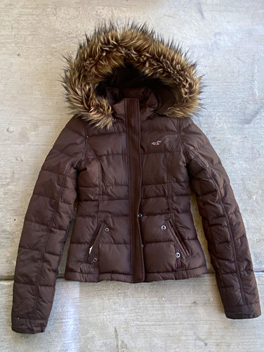 Hollister brown puffer - brown, jacket