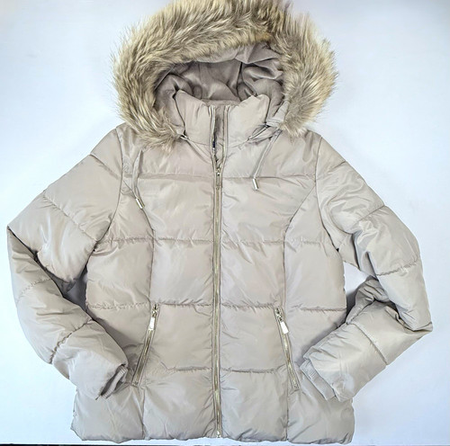 Womens puffer jacket - womens, tan