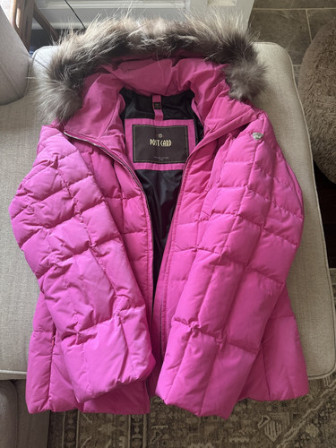 Post card pink down puffer - post,