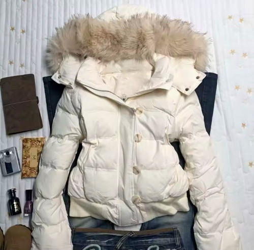 Women white short - white, puffer