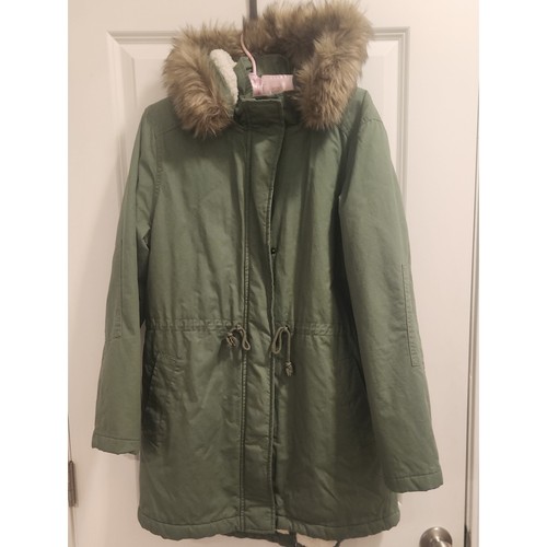 Gap olive green hooded - gap, puffer