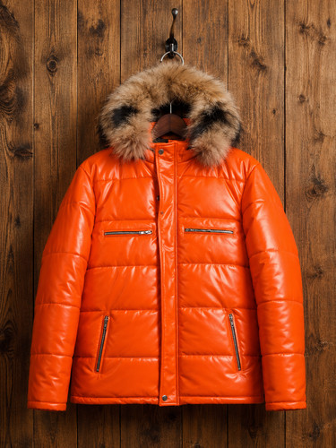 Orange puffer jacket - jacket, trim